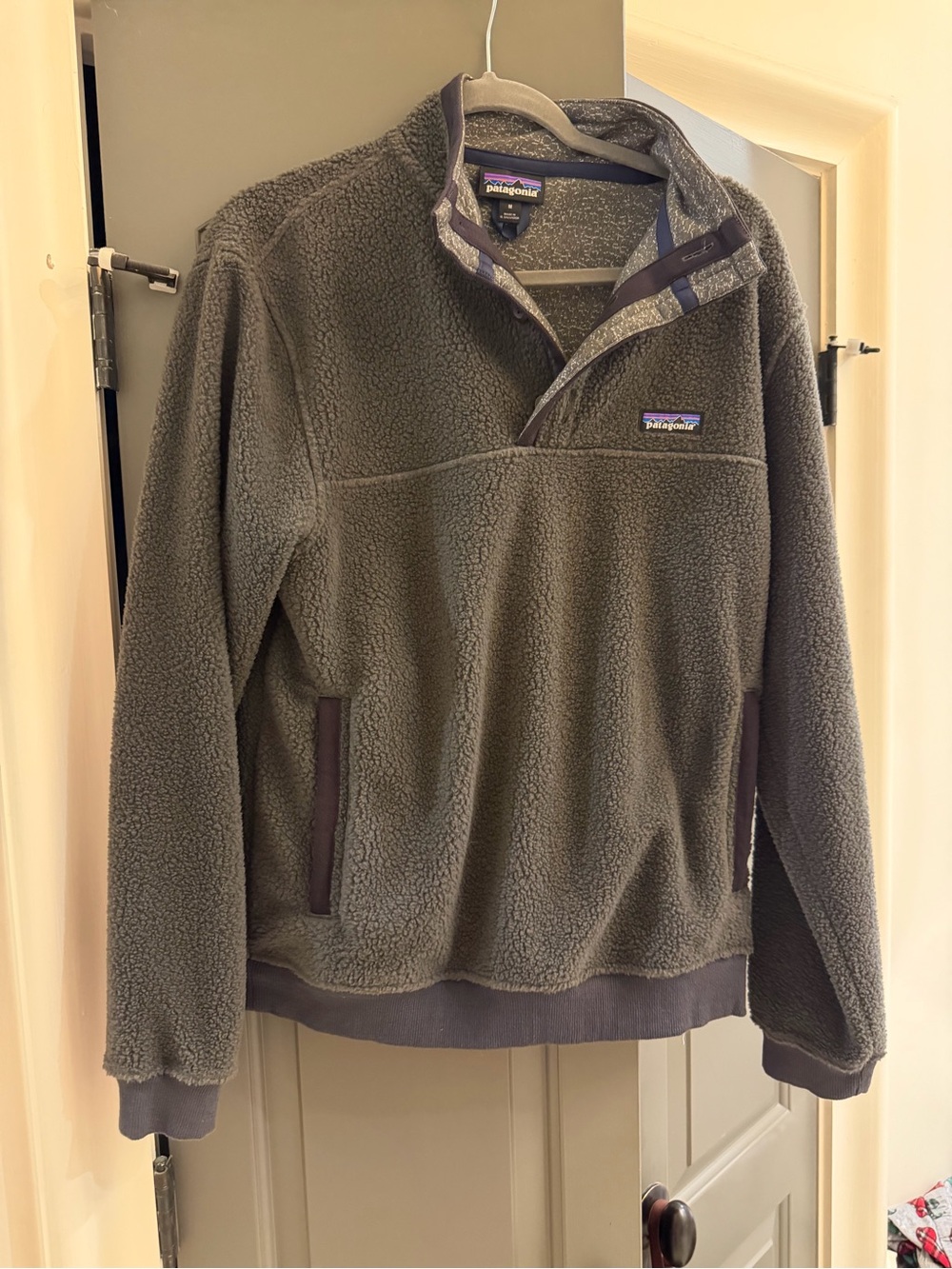 Patagonia Olive Gray Synchilla Snap-T Fleece Pullover